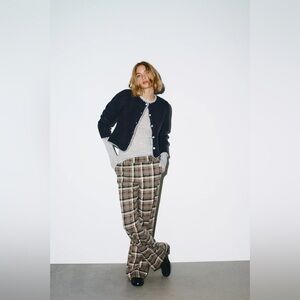 NWT Zara CONTRAST EMBROIDERY CARDIGAN